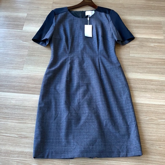 Hugo boss made in Portugal size 8 textured short sleeve crew neck sheath dress - Picture 3 of 17